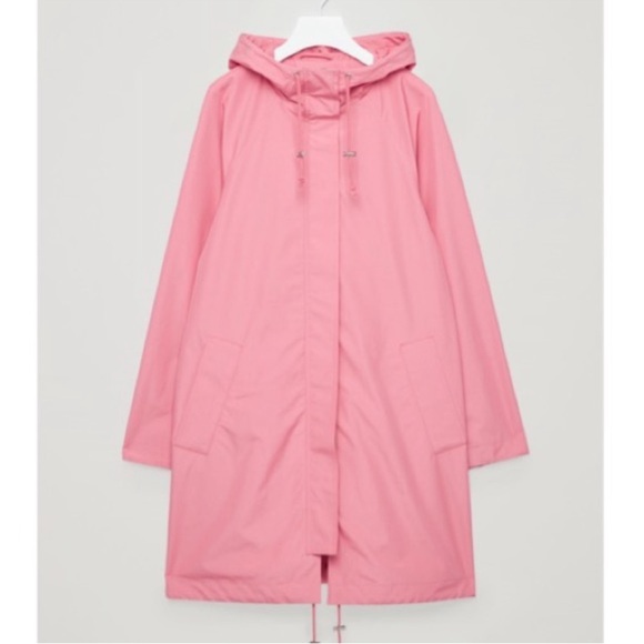𝙲𝙾𝚂 oversized Jacket with drawstrings in Pink with Hood Size S - Picture 9 of 12